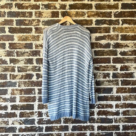 Soft Surroundings Blue and White Stripe Open Front Cardigan Medium - Picture 6 of 6